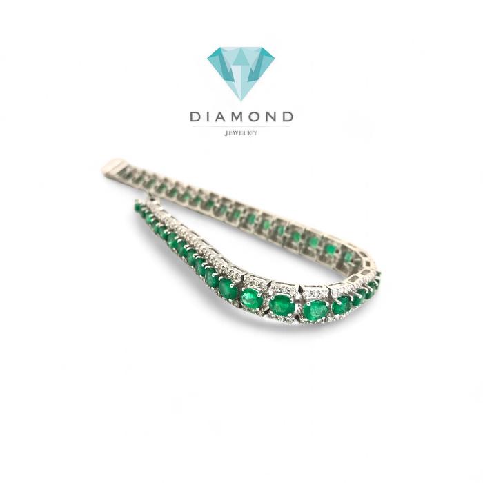Diamond Emerald Bracelet tennis -gelang berlian tennis jamrud emerald keliling 18K