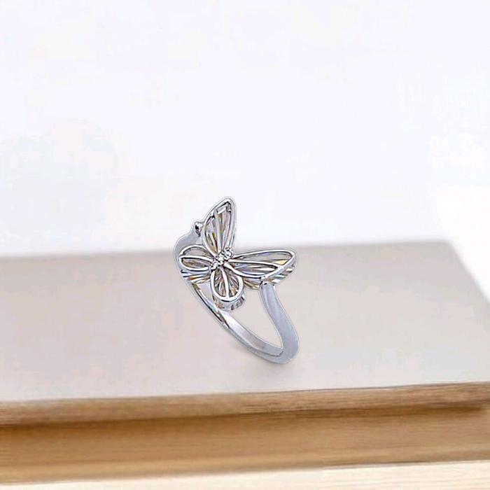 Butterfly Diamond Rainbow Sparkle Ring 18K / Diamond Jewelry/ cincin berlian kupu