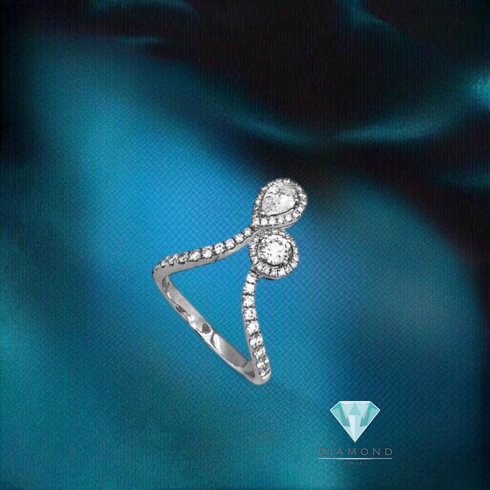Cincin Berlian duo round oval- cincin beelian oval bulat-Diamond Jewelry