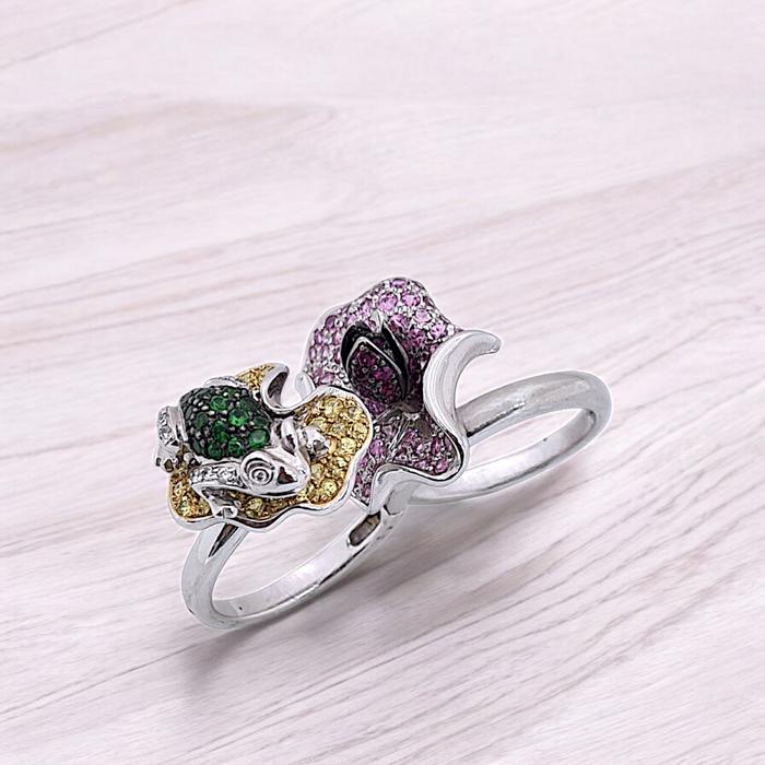 Flower Frog Diamond Ring 18K / Diamond Jewelry