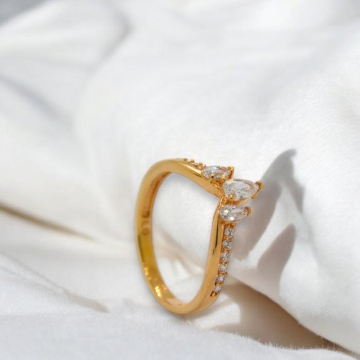 Ring Gold trimaquis crown/ Cincin mas 700-Diamond Jewelry