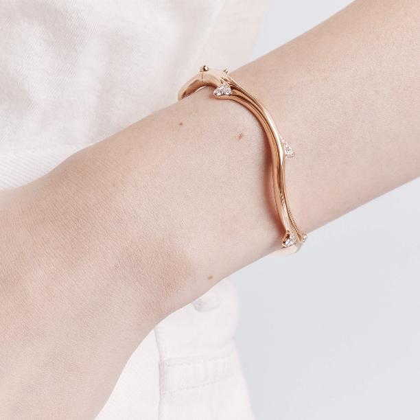 Larose bangle diamond gold 18k-Diamond Jewelry-258GBD2227RY-11680RB