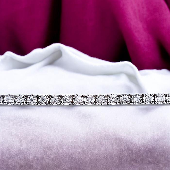 Tennis Diamond square illusion Bracelet 18K / Diamond Jewelry