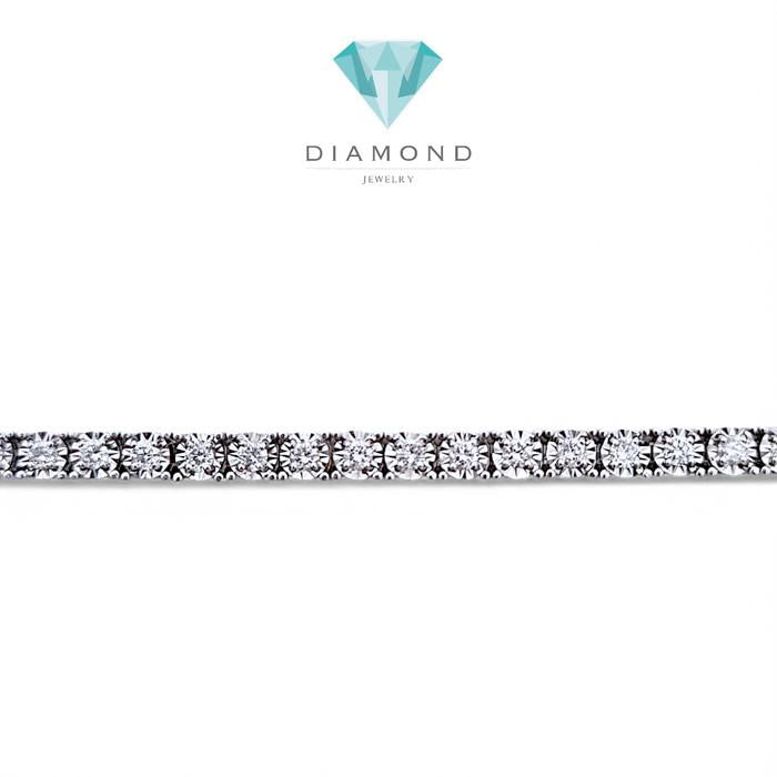 Tennis Diamond square illusion Bracelet 18K / Diamond Jewelry