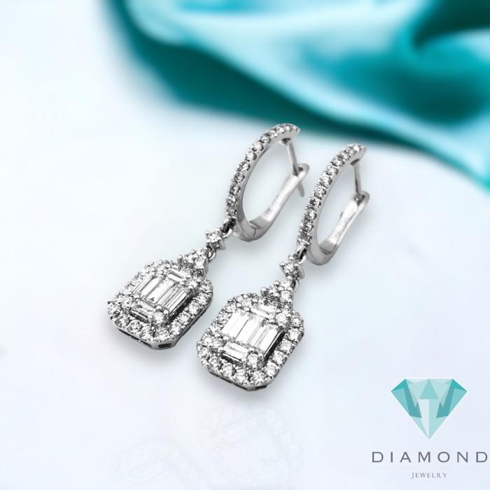 Bagguette diamond earring 18k Diamond Jewelry