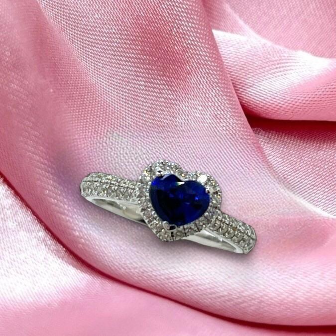 Saphire Diamond Ring 18K/cincin berlian saphire