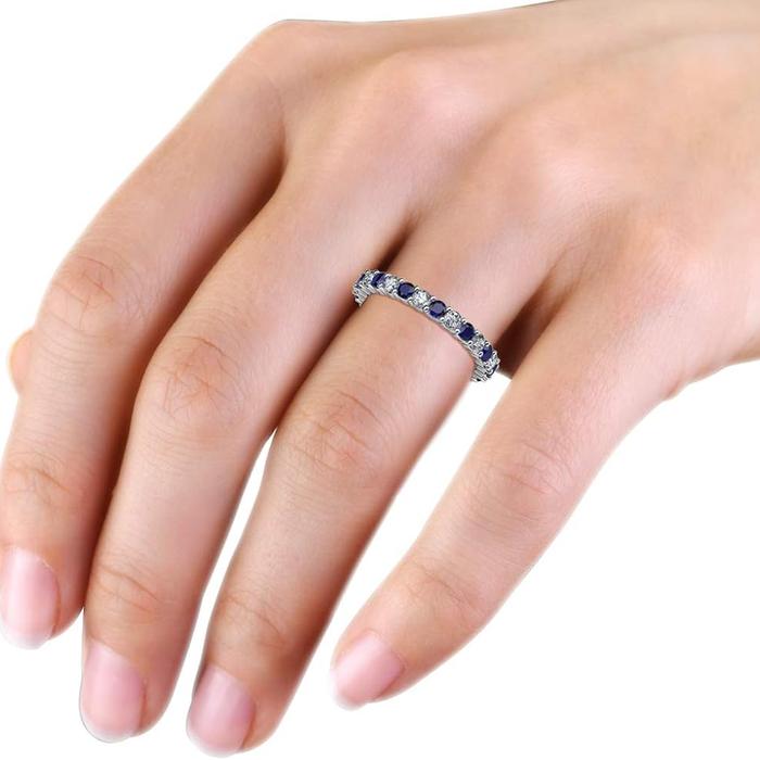 Tennis listring ring diamond sapphire 18k-Diamond Jewelry