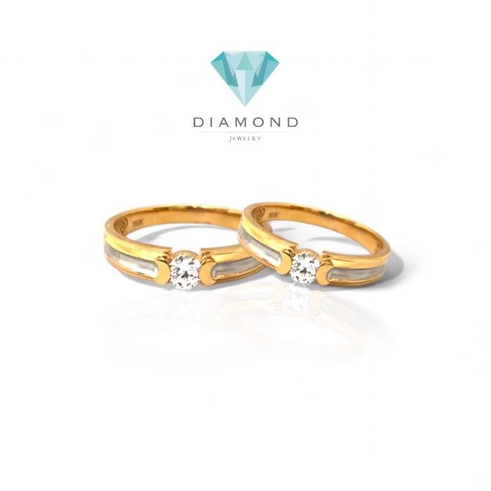Cincin Kawin Emas 16K dualtone- Diamond Jewelry