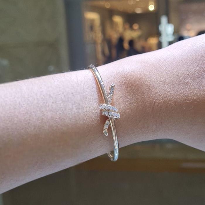 Knot Diamond Bangle 18K / Diamond Jewelry
