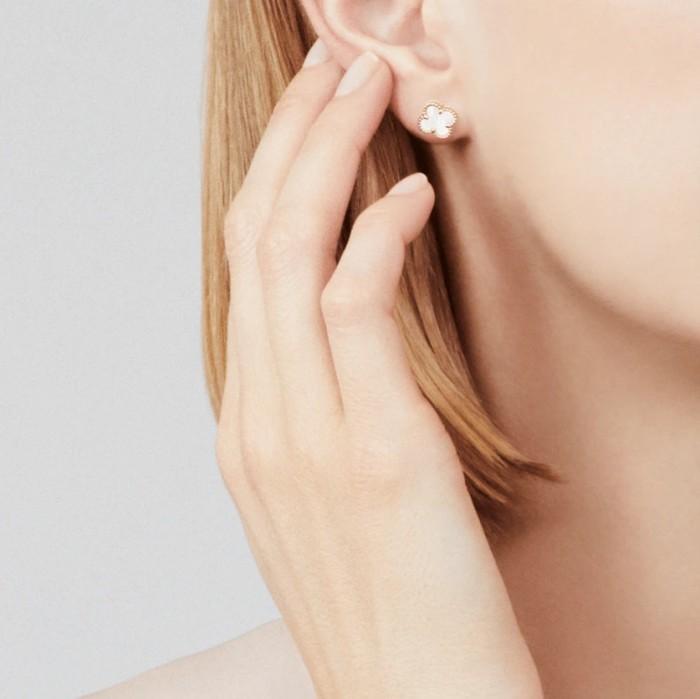 Sweet alhambra van cleef earring 18 K white/yellow gold
