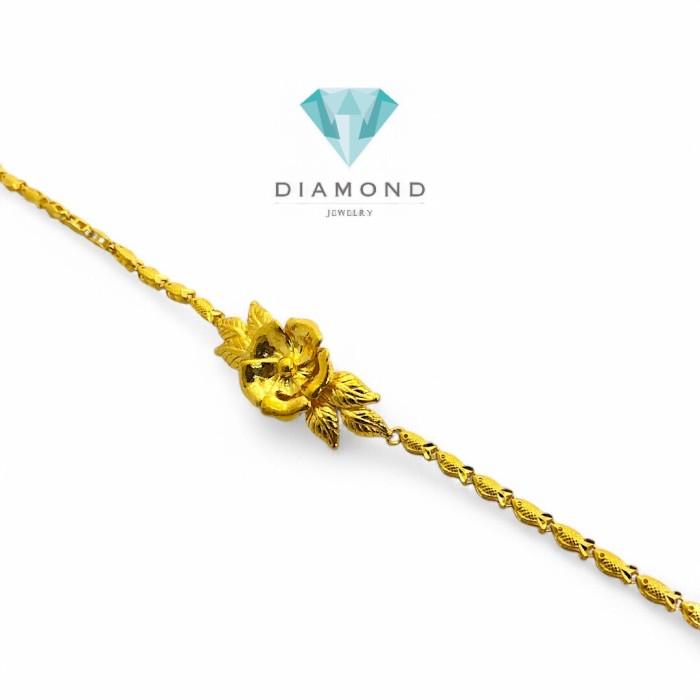 Gelang Mas Model Bunga 24K-Diamond Jewelry