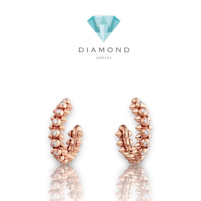 Clash gold 18k crt Earring 18K rose gold/diamond-Diamond Jewelry