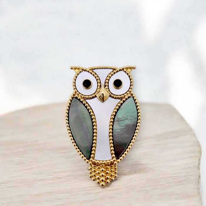 Lucky Owl Clip 18K / Diamond Jewelry