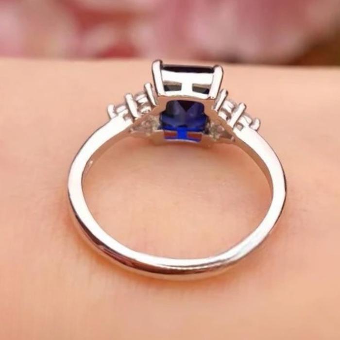 Sapphire Ring Diamond 18k white gold/cincin emas putih 18k sapphire ring -Diamond Jewelry