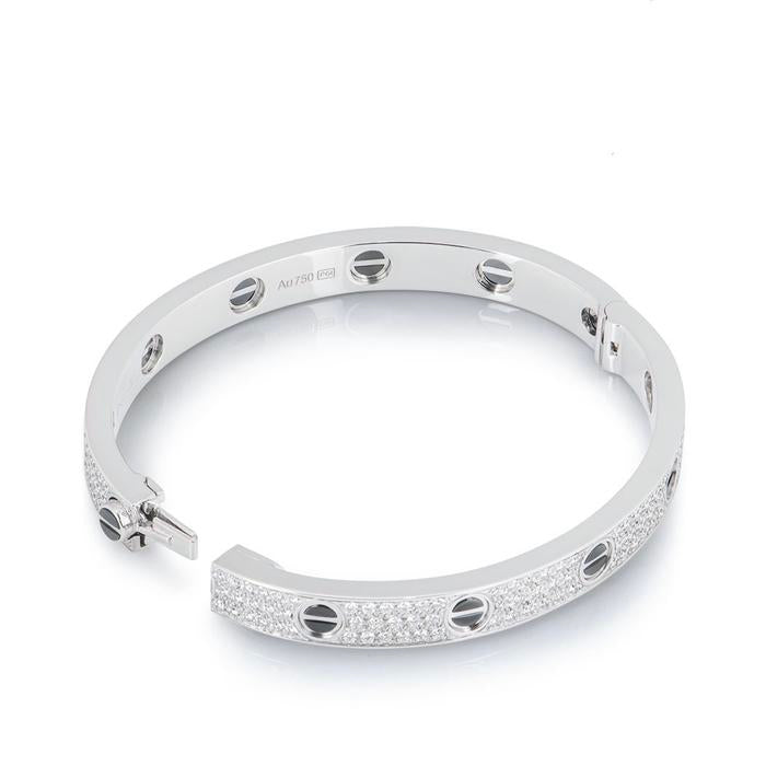Onyx love diamond pave bangle crt bracelet-Diamond Jewelry