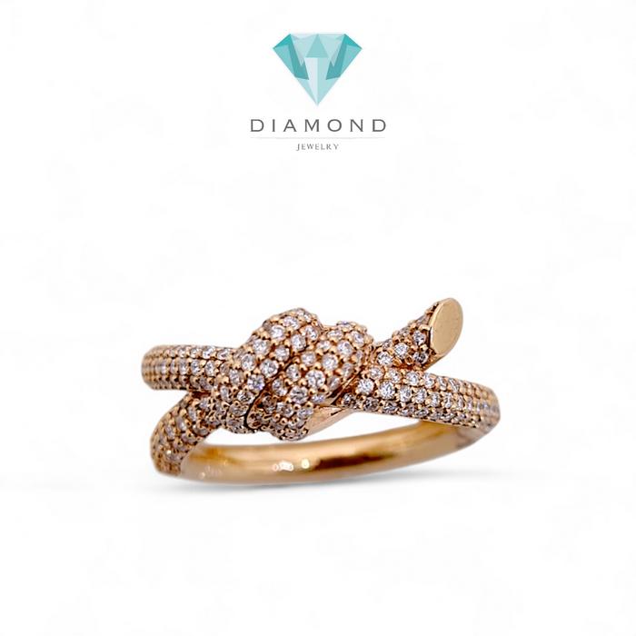 Double Row Diamond knot tif 18k pave diamond Ring / Diamond Jewelry