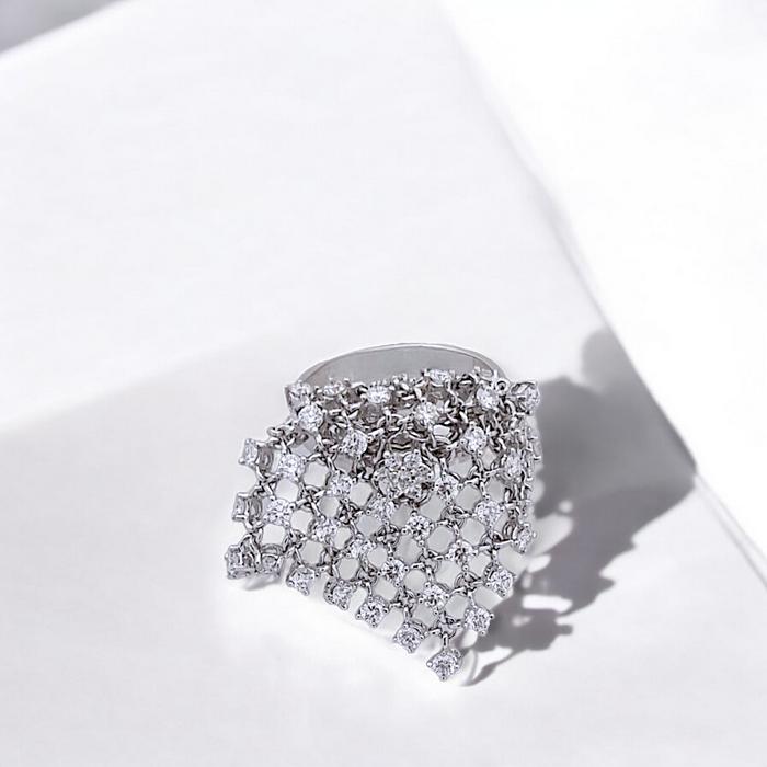 Cincin Berlian Rantai kotak/DIamond square Ring /Diamond Ring 18K / Diamond Jewelry