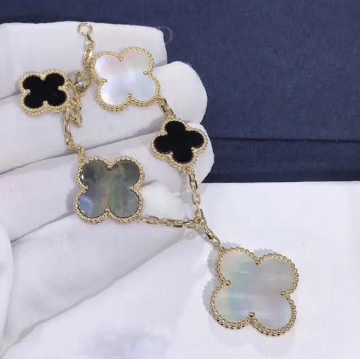 Magic Clover MOP Onyx mix bracelet Diamond Jewelry