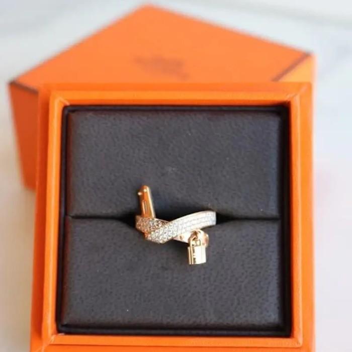 Knot Kelly diamond ring 18k rose gold/ Cincin berlian Kelly Knot Emas 750 Berlian Eropa Belgia -Diamond Jewelry