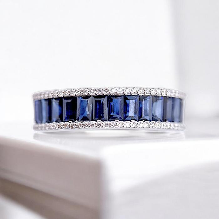 Safir With Diamond Ring / Diamond Jewelry