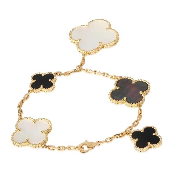 Magic Clover MOP Onyx mix bracelet Diamond Jewelry