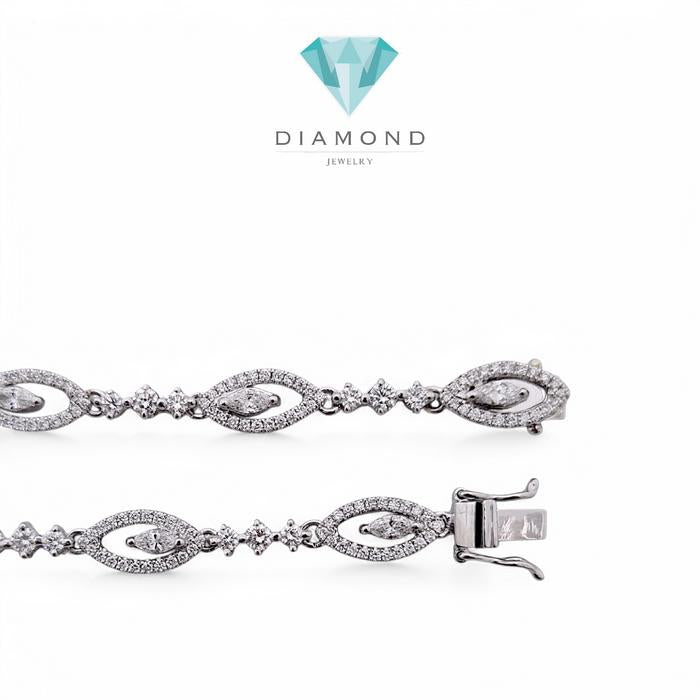 Diamond Bracelet Marquis tennis 18K / Diamond Jewelry