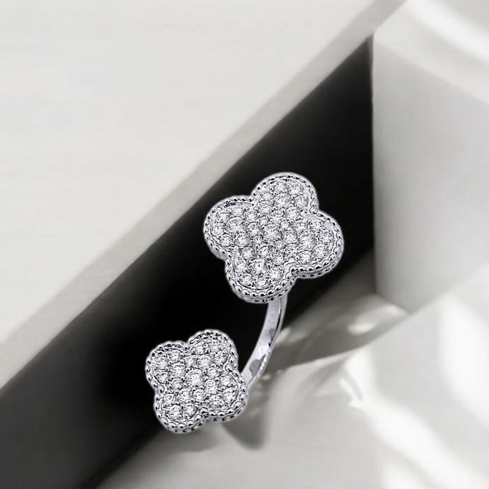 Magic Alhambra duo pave diamond Ring vca / Diamond Jewelry