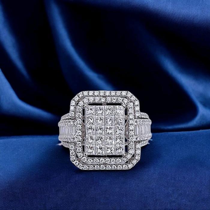 Square Diamond Ring 18K / Diamond Jewelry