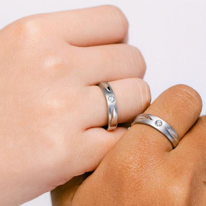 Wedding Ring Solitaire 18K / Cincin Nikah Solitaire 18K / Diamond Jewelry 1CBNKH3420WPLS -2CBNKH3002WPLS