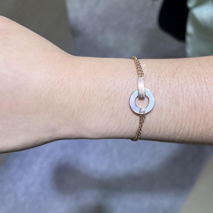 MOP Bracelet moon shape 18k rose gold bv-Diamond Jewelry
