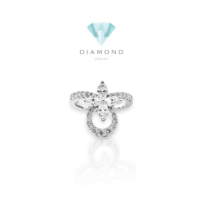 Cincin bunga berlian 18k diamond jewelry