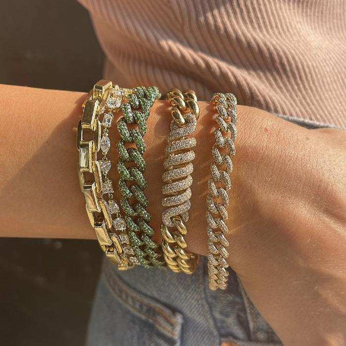 Diamond cuban pave diamond medium Bracelet