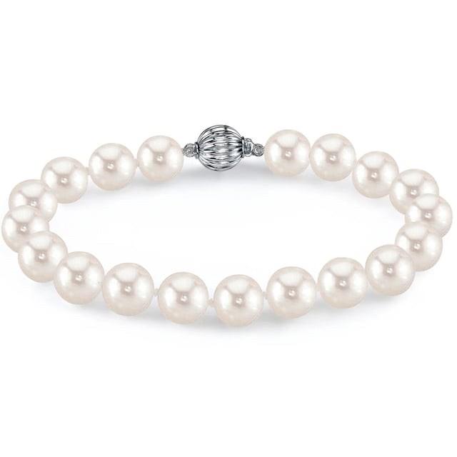 7mm-7.5mm Natural White Akoya Pearl Necklace AAA