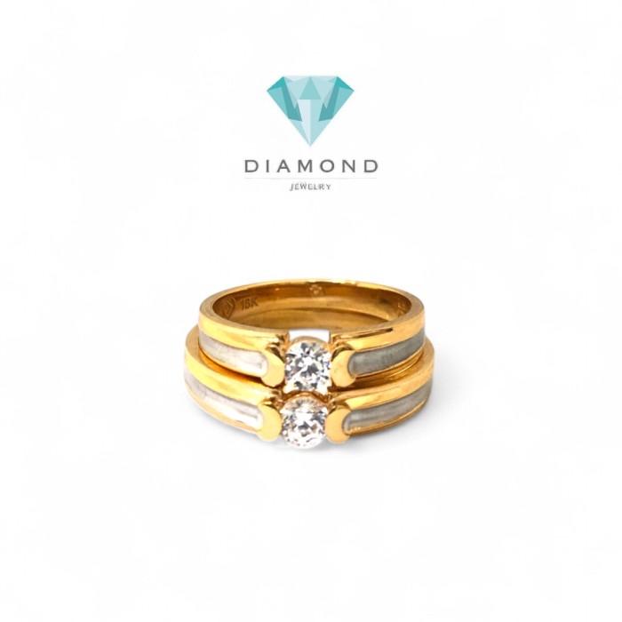 Cincin Kawin Emas 16K dualtone- Diamond Jewelry