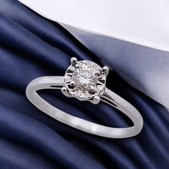 Solitaire diamond ring 18k /cincin berlian satu mata/cincin berlian solitaire/cincin emas putih berlian eropa white gold-Diamond Jewelry