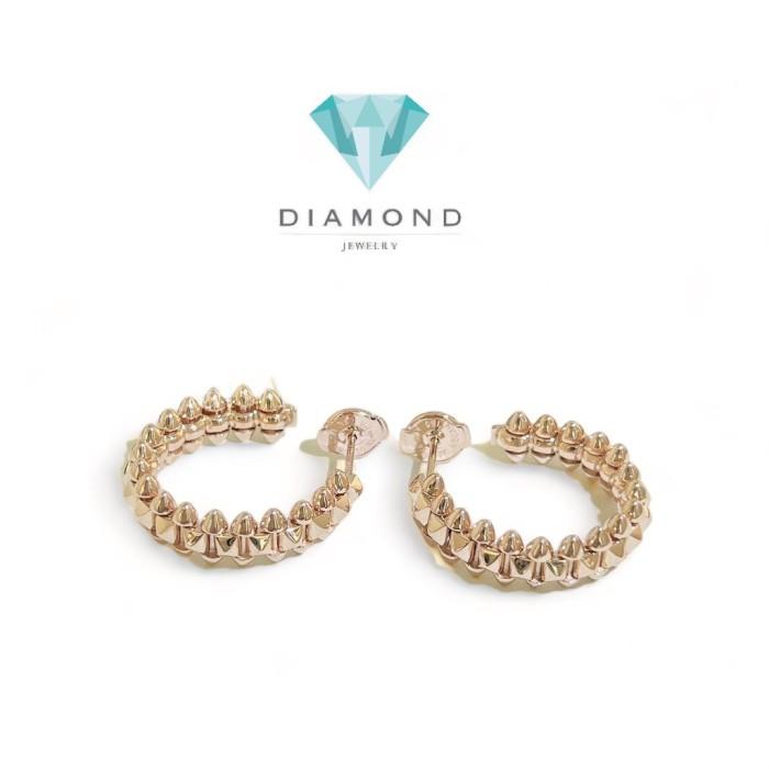 Clash gold 18k crt Earring 18K rose gold/diamond-Diamond Jewelry