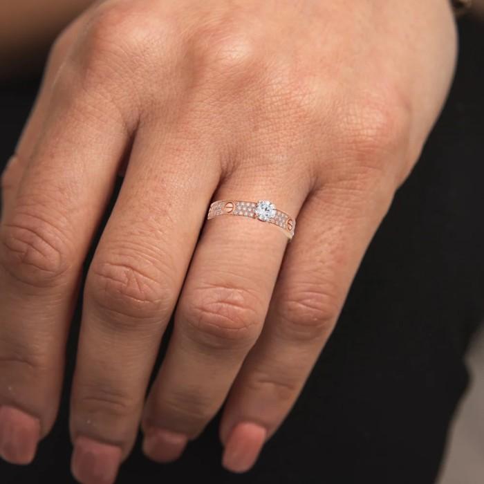 Solitaire love diamond ring 18k crt-Diamond Jewelry