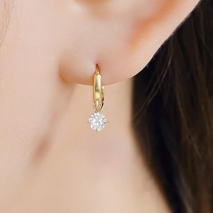 Anting emas klep sole gantung 18k-Diamond Jewelry
