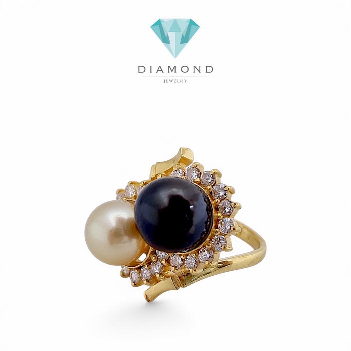 Pearl Double duo Color Diamond 18K / Diamond Jewelry