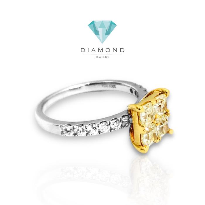 Cincin square yellow diamond ring/ cincin diamond square yellow diamond-Diamond Jewelry