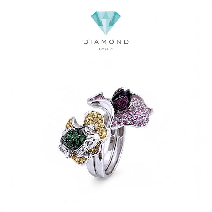 Flower Frog Diamond Ring 18K / Diamond Jewelry