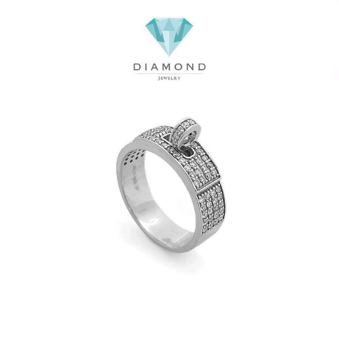 Cincin HR Half Diamond White Gold 18K-Diamond Jewelry
