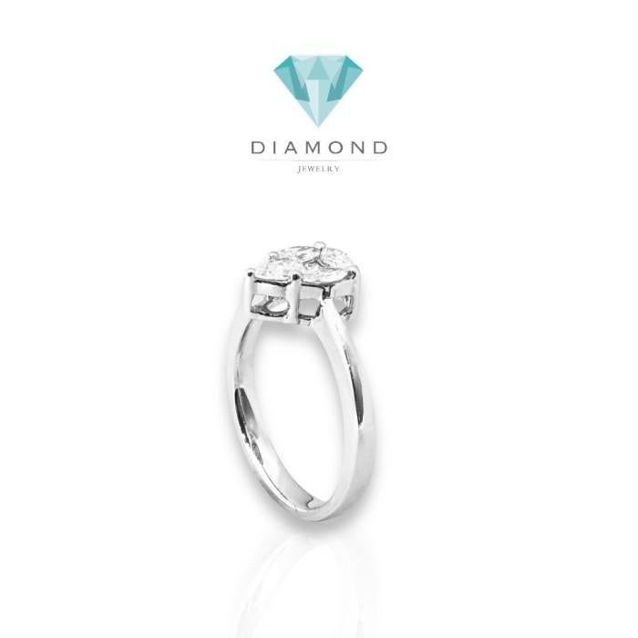 Cincin berlian teardrop 18K Diamond Jewelry