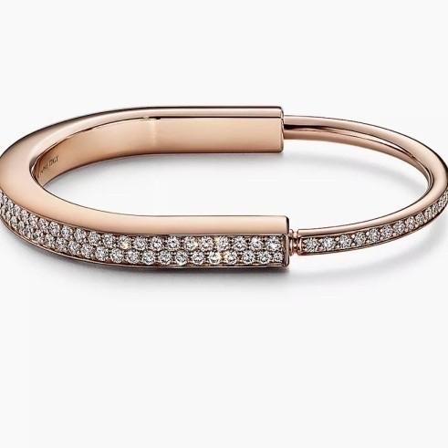 Lock T bangle pave Diamond 18K Gold- Diamond Jewelry