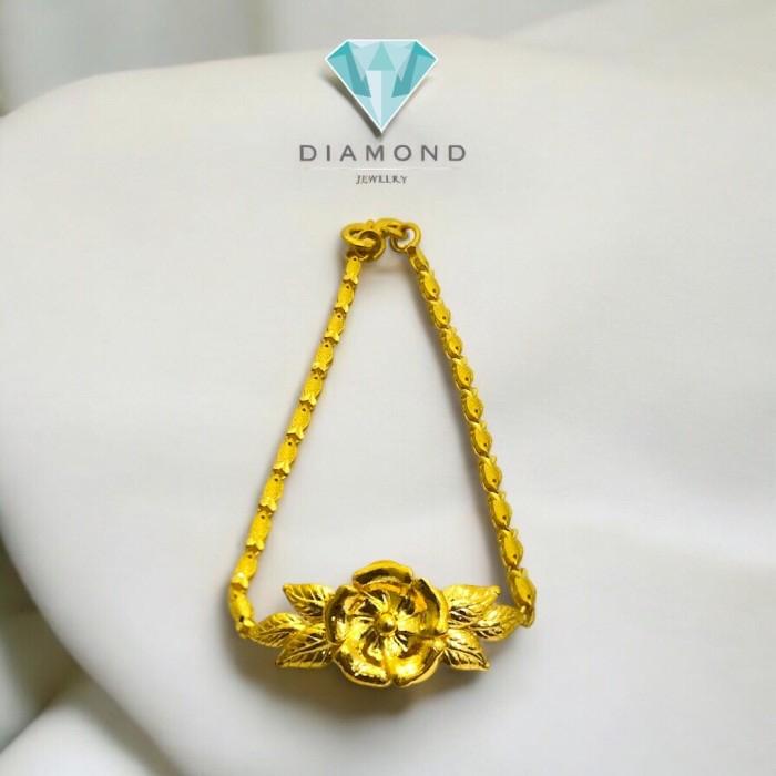 Gelang Mas Model Bunga 24K-Diamond Jewelry