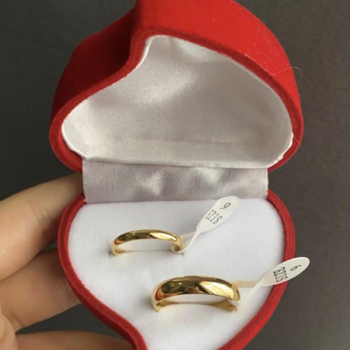 Cincin couple emas polos 18 K Diamond Jewelry
