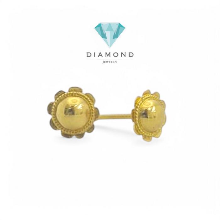 Anting Mas Tusuk Model Bunga Matahari 23K-Diamond Jewelry