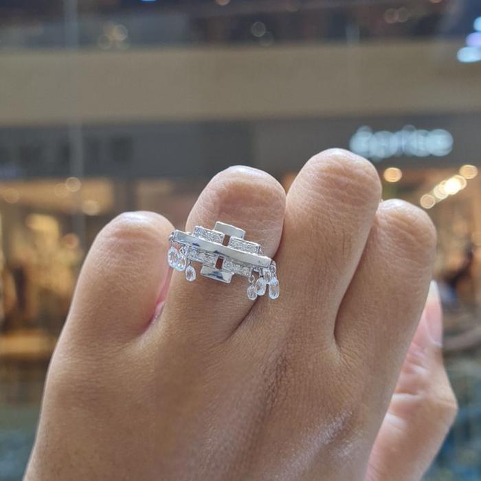 Vintage Diamond Ring rose cut abstract - CIncin berlian rose abstract/ Ring Diamond 18K / Diamond Jewelry