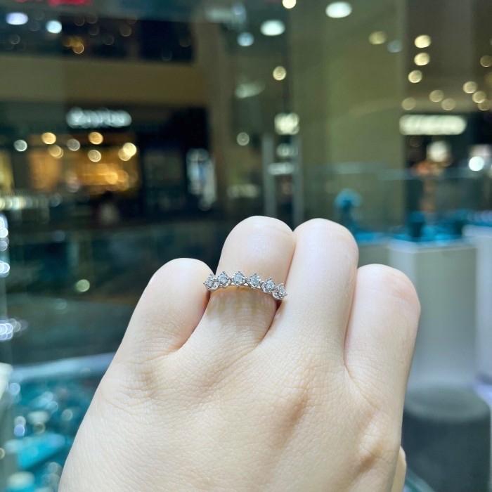 Cincin berlian 6 berlian listring 18k/diamond ring listring stacking ring -Diamond Jewelry