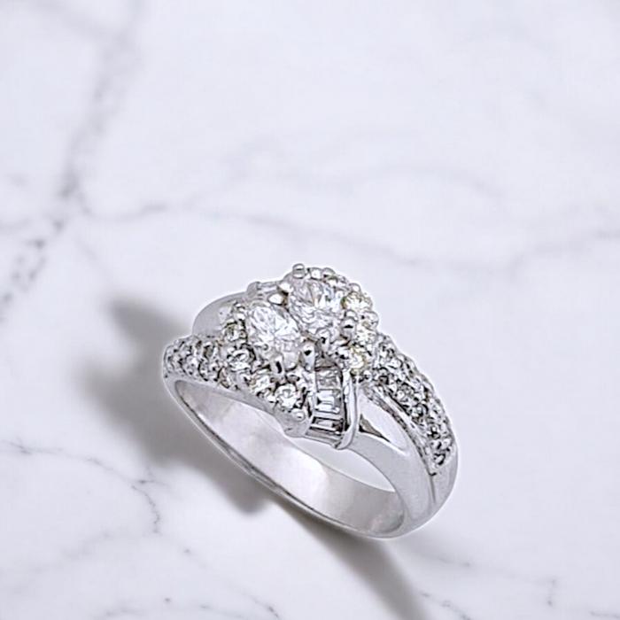 Cincin Berlian Multishape leaves/ diamond duo oval ring-Diamond Jewelry